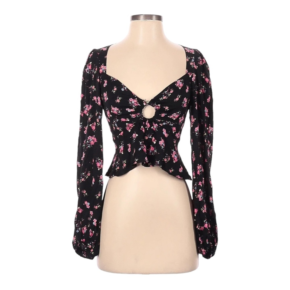 AFRM Women Black Long Sleeve Blouse S